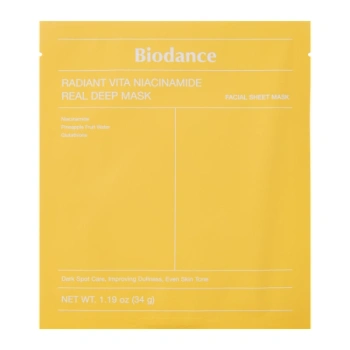 Biodance - Radiant Vita Niacinamide Real Deep Mask - Rozświetlająca Maska do Twarzy - 1szt/34g