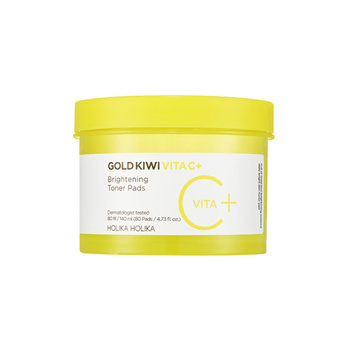 Holika Holika - Gold Kiwi Vita C Plus Brightening Toner Pad 80pcs 140ml - Rozjaśniające, tonujące płatki do twarzy z witaminą C